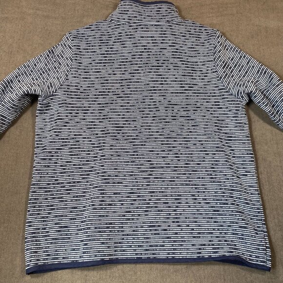 St. Johns Bay Womens Petite PM Striped Quarter Snap Mock Neck Pullover - Picture 7 of 9